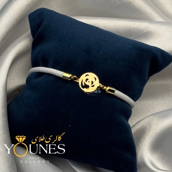 دستبند پاندا دایره ای طلا لیزری